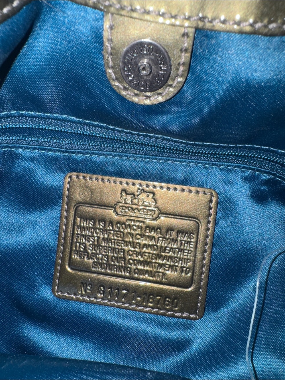 Coach Glossy Black Patent Hobo with Scarf Accent - Picture 2 of 6